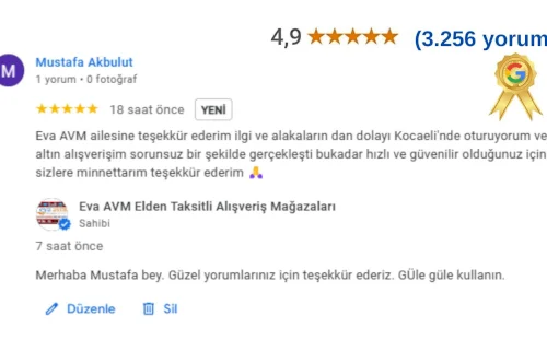 Bu kadar hızlı ve güvenilir olduğunuz için sizlere minnettarım teşekkür ederim