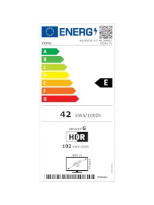 Vestel 43UV9750 4K Ultra HD 43'' 109 Screen Smart LED TV with Satellite Receiver